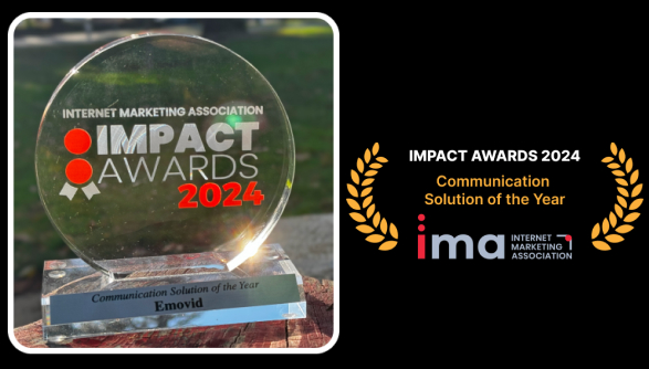 Artwork for Emovid wins communication solution of the year at Impact 5050 hosted by IMA